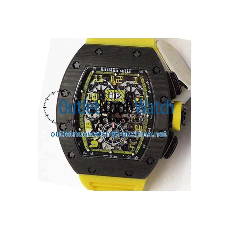 Replica Richard Mille RM011-FM Felipe Massa Chronograph Forged Carbon Yellow Dial Swiss 7750