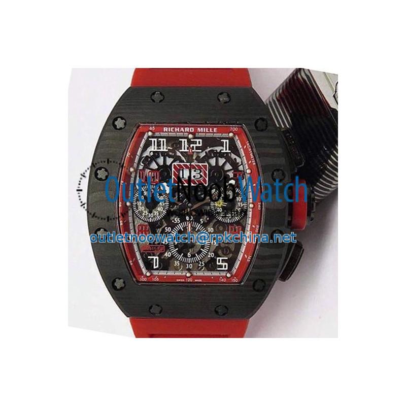 Replica Richard Mille RM011-FM Felipe Massa Chronograph Forged Carbon Red Dial Swiss 7750