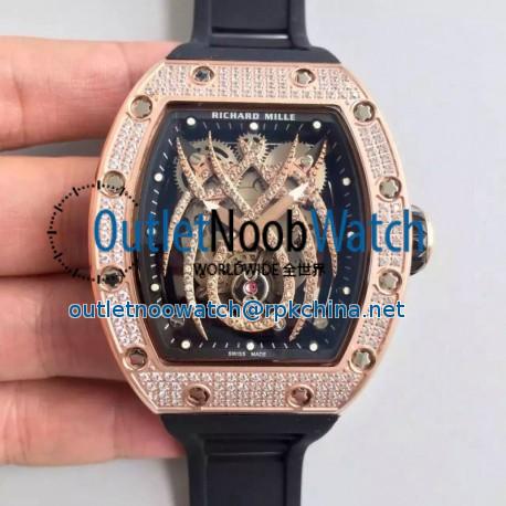 Replica Richard Mille 19-01 SF Rose Gold & Diamond Diamond Spyder Dial M6T51