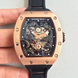 Replica Richard Mille RM57-01 Jackie Chan Rose Gold Black Dial Dial M9015