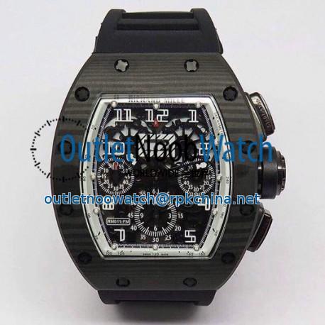 Replica Richard Mille RM011-FM Felipe Massa Chronograph Forged Carbon White Dial Swiss 7750