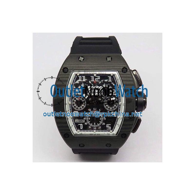 Replica Richard Mille RM011-FM Felipe Massa Chronograph Forged Carbon White Dial Swiss 7750