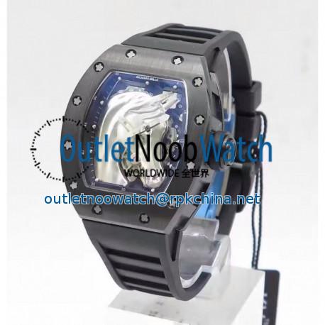 Replica Richard Mille Polo Club Saint Tropez RM052 KV Black Ceramic Silver Dial M8215