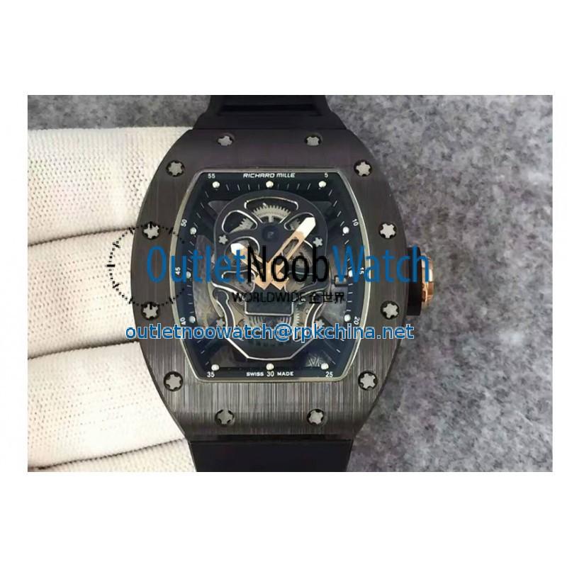 Replica Richard Mille RM052 KV Black Ceramic Black Skull Dial M6T51