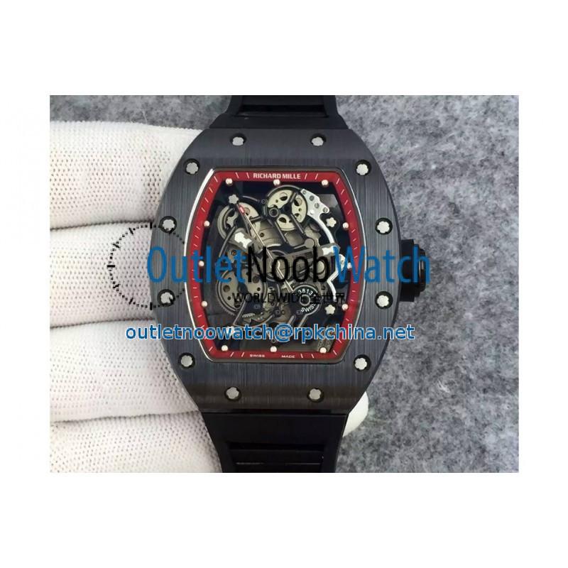 Replica Richard Mille RM55 Black Ceramic Red Skeleton Dial M8215