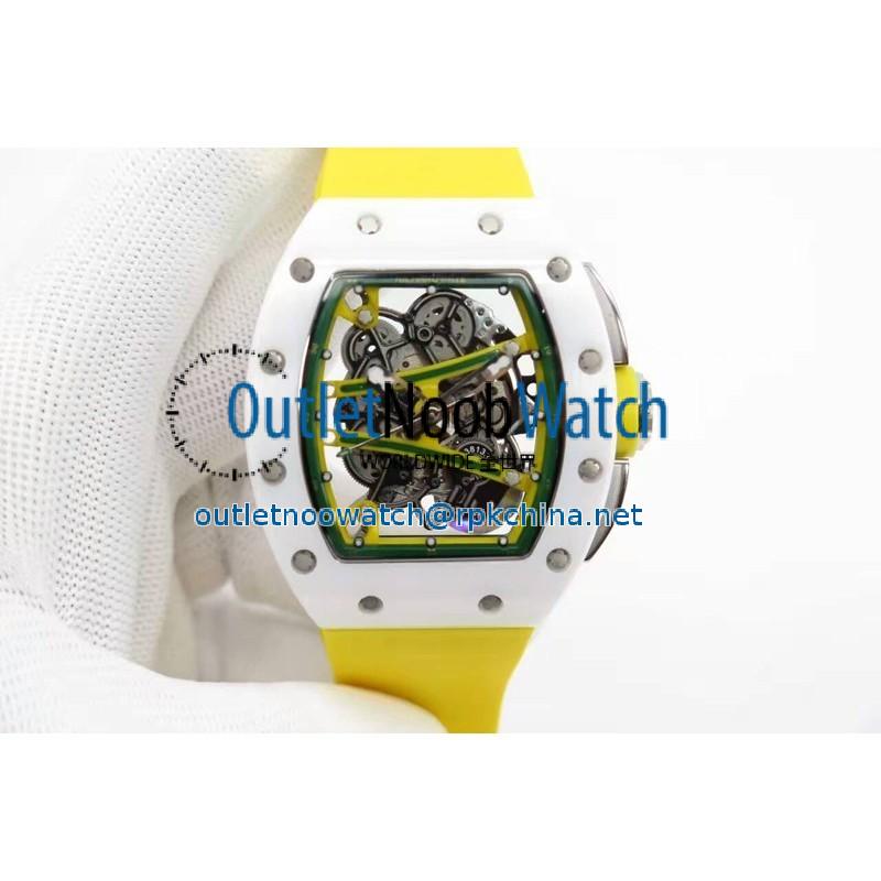 Replica Richard Mille RM59-01M White Ceramic Green Skeleton Dial M8215