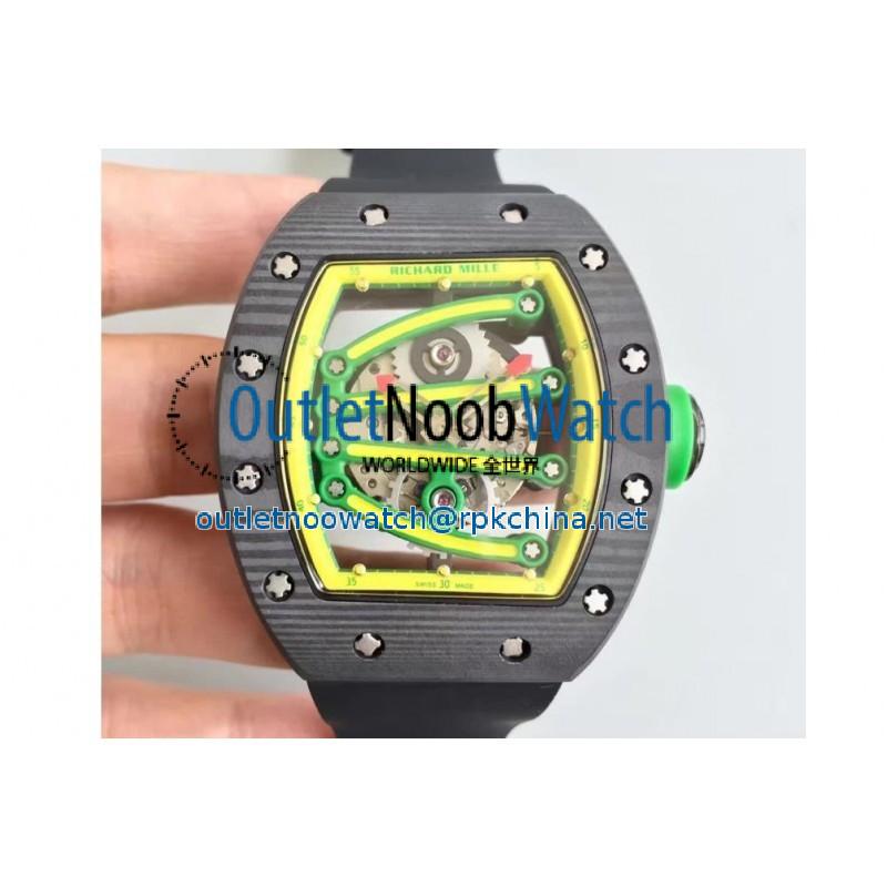 Replica Richard Mille RM59-01A Forged Carbon Yellow Skeleton Dial M6T51