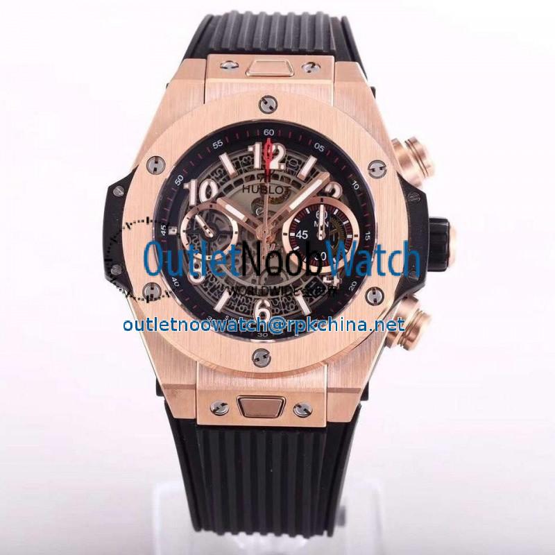 Replica Hublot Big Bang Unico King Gold 411.OX.1180.RX N Rose Gold Skeleton Dial Swiss HUB1242