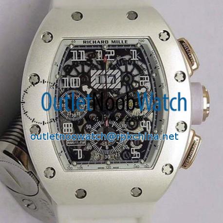 Replica Richard Mille RM011-FM Felipe Massa Chronograph Rose Gold White Dial Swiss 7750