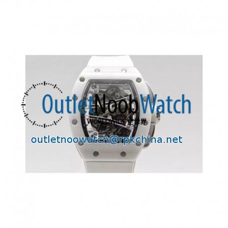 Replica Richard Mille RM59-01M White Ceramic Black Skeleton Dial M8215