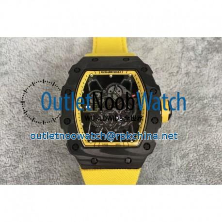 Replica Richard Mille RM35-01 Rafael Nadal Forged Carbon Skeleton Yellow Dial Yellow Nylon Strap M9015