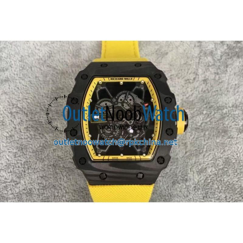 Replica Richard Mille RM35-01 Rafael Nadal Forged Carbon Skeleton Yellow Dial Yellow Nylon Strap M9015