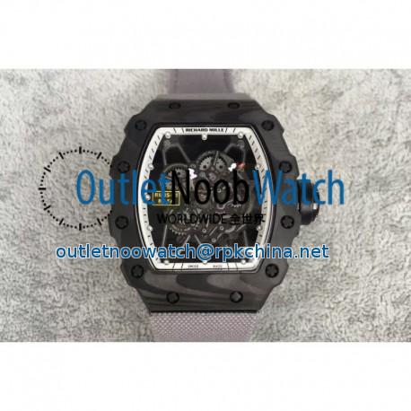 Replica Richard Mille RM35-01 Rafael Nadal Forged Carbon Skeleton White Dial Gray Nylon Strap M9015