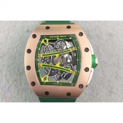 Replica Richard Mille RM61 Rose Gold Green Skeleton Dial M9015