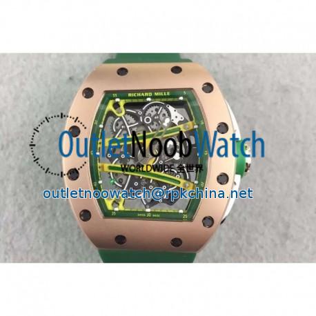 Replica Richard Mille RM61 Rose Gold Green Skeleton Dial M9015