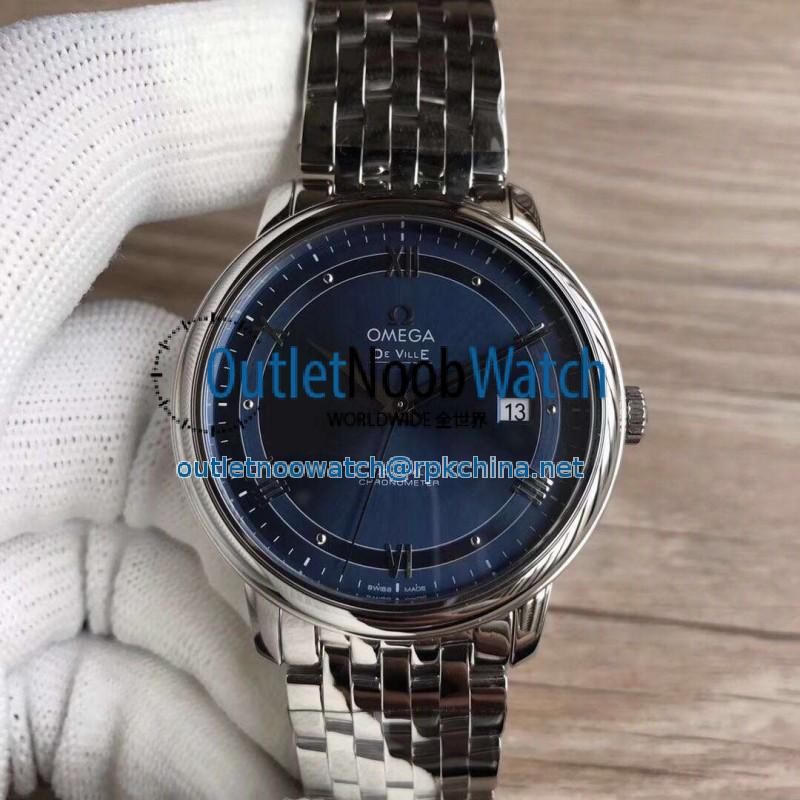 Replica Omega De Ville Prestige Co-Axial 39.5MM 424.10.40.20.03.002 GP Stainless Steel Blue Dial Swiss 2824-2