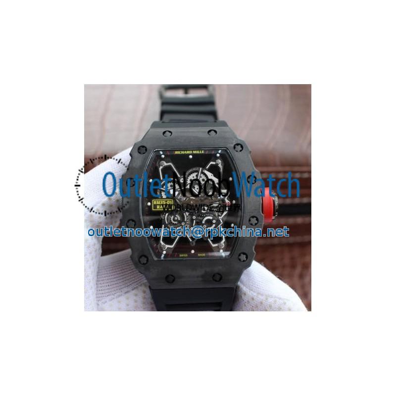 Replica Richard Mille RM035-01 Rafa Forged Carbon Black Dial M9015