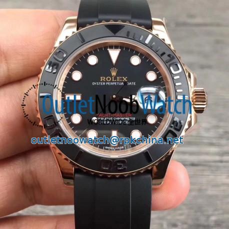 Replica Rolex Yacht-Master 40 116655 2018 V9 Rose Gold Black Dial Swiss 3135