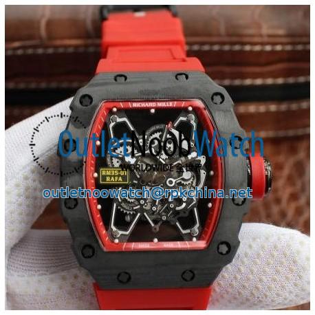 Replica Richard Mille RM035-01 Rafa Forged Carbon Red Dial M9015