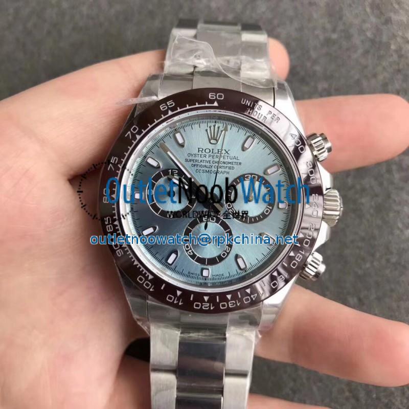 Replica Rolex Daytona Cosmograph 116506 N Stainless Steel Ice Blue Dial Swiss 7750 Run 6@SEC