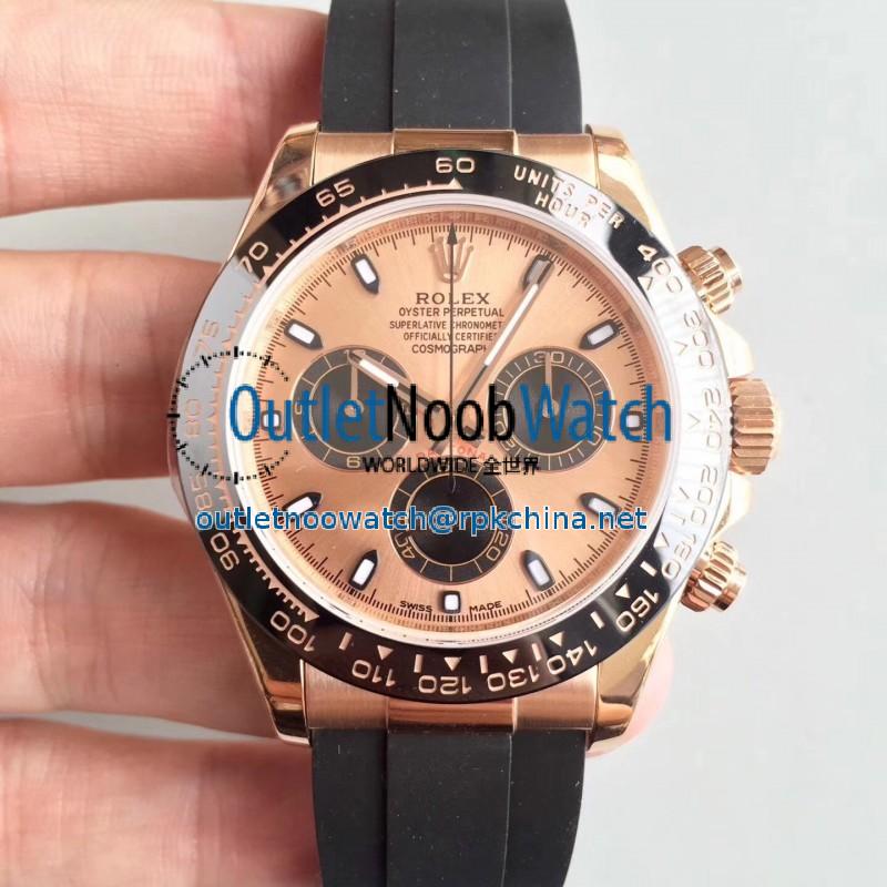 Replica Rolex Daytona Cosmograph 116515LN AR Rose Gold Rose Gold Dial Swiss 4130 Run 6@SEC