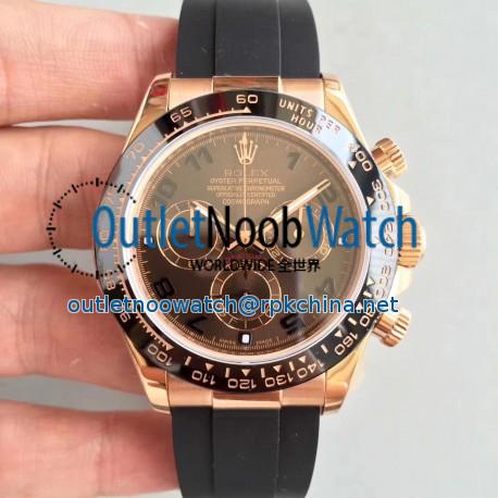 Replica Rolex Daytona Cosmograph 116515LN AR Rose Gold Chocolate Dial Swiss 4130 Run 6@SEC