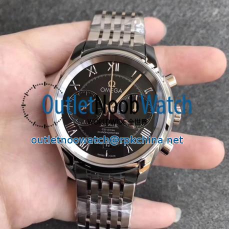 Replica Omega De Ville Co-Axial Chronograph 42MM 431.10.42.51.01.001 OM Stainless Steel Black Dial Swiss 9300