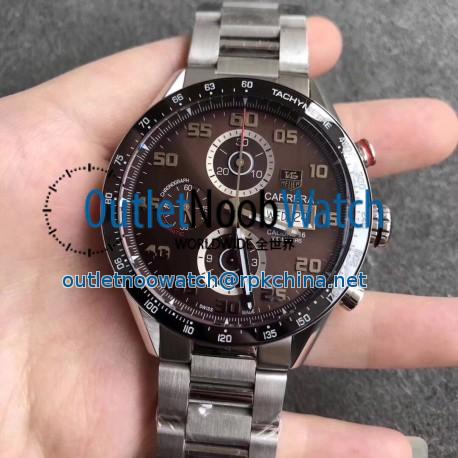 Replica Tag Heuer Carrera Calibre 1887 Day-Date 43MM HBB V6 Stainless Steel Chocolate Dial Swiss Calibre 1887