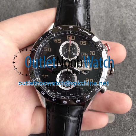 Replica Tag Heuer Carrera Calibre 1887 Day-Date 43MM HBB V6 Stainless Steel Black Dial Swiss Calibre 1887