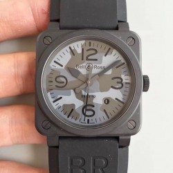 Replica Bell & Ross BR 03-92 Black Camo N PVD Blue Safari Dial M9015