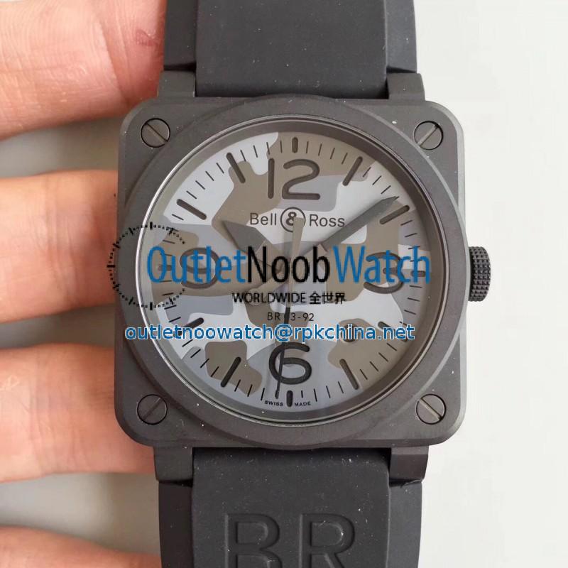 Replica Bell & Ross BR 03-92 Black Camo N PVD Blue Safari Dial M9015