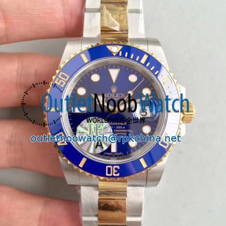 Replica Rolex Submariner Date 116613LB JF Yellow Gold & Stainless Steel Blue Dial Swiss 3135