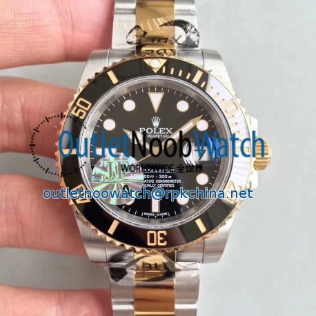 Replica Rolex Submariner Date 116613LN JF Yellow Gold & Stainless Steel Black Dial Swiss 3135