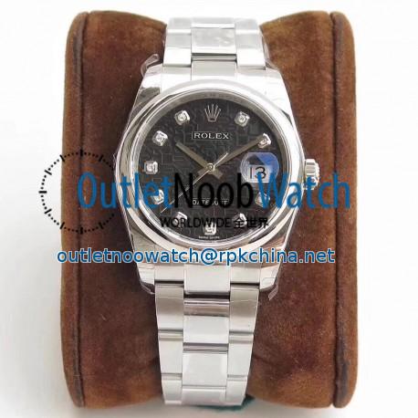 Replica Rolex Datejust 36MM 116234 DJ Stainless Steel 904L Black Anniversary Jubilee Dial Swiss 3135