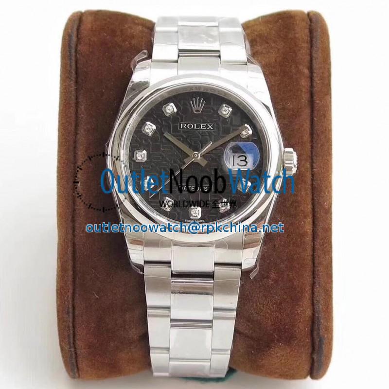 Replica Rolex Datejust 36MM 116234 DJ Stainless Steel 904L Black Anniversary Jubilee Dial Swiss 3135