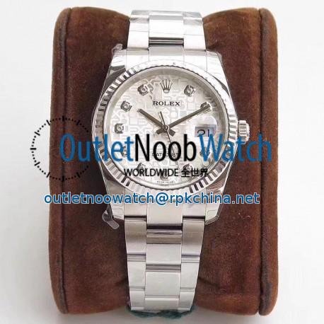 Replica Rolex Datejust 36MM 116234 DJ Stainless Steel 904L Silver Anniversary Jubilee Dial Swiss 3135