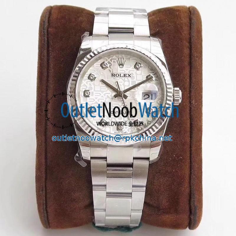 Replica Rolex Datejust 36MM 116234 DJ Stainless Steel 904L Silver Anniversary Jubilee Dial Swiss 3135