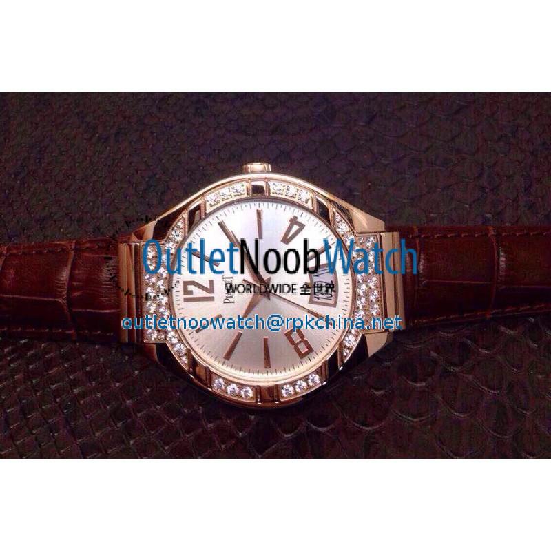 Replica Piaget Polo Rose Gold & Diamonds Silver Dial M9015