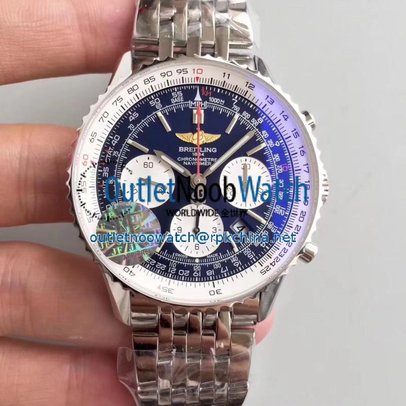 Replica Breitling Navitimer 01 AB012012/BB01/447A JF Stainless Steel Blue Dial Swiss 7750