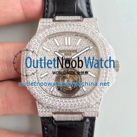 Replica Patek Philippe Nautilus Jumbo 5711 R8 Stainless Steel & Diamonds Diamond Dial Swiss Tourbillon