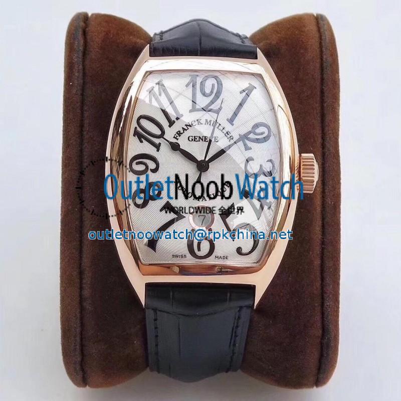 Replica Franck Muller Casablanca Date 8880 C DT WF V2 Rose Gold Silver Dial Swiss 2824-2