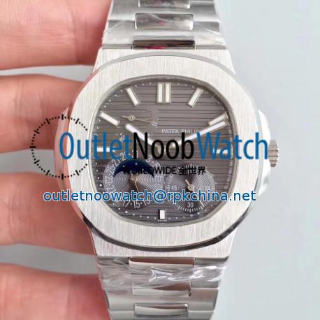 Replica Patek Philippe Nautilus Moonphase 5712/1A-001 N Stainless Steel Grey Dial Swiss 240 PS IRM C LU