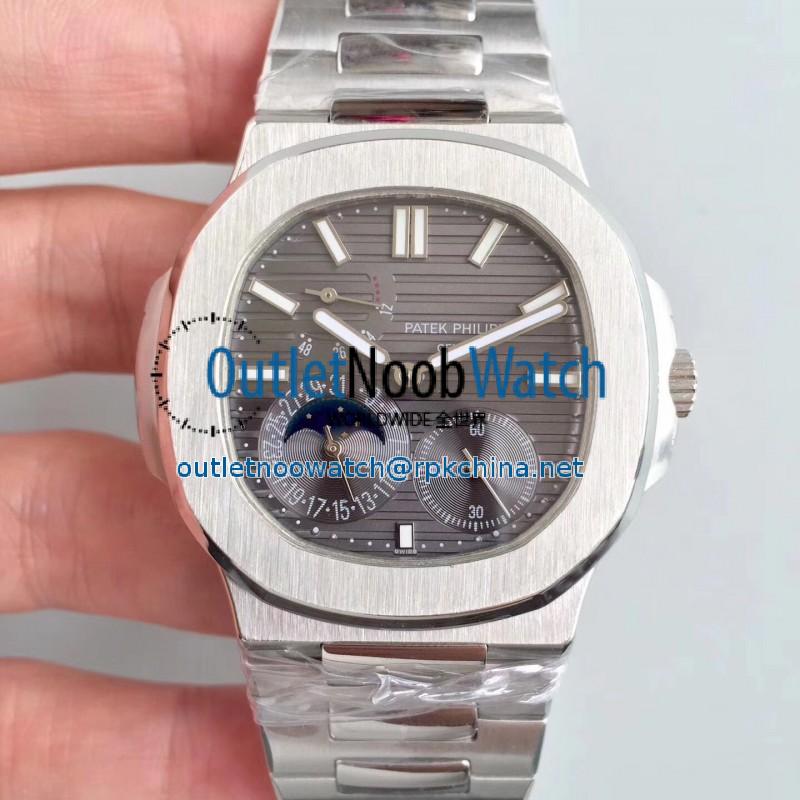 Replica Patek Philippe Nautilus Moonphase 5712/1A-001 N Stainless Steel Grey Dial Swiss 240 PS IRM C LU