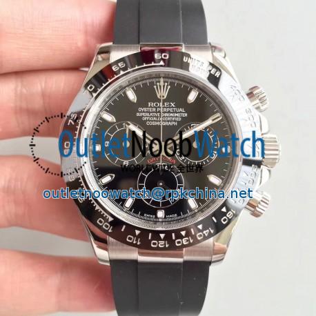 Replica Rolex Daytona Cosmograph 116519LN AR Stainless Steel 904L Black Dial Swiss 4130 Run 6@SEC