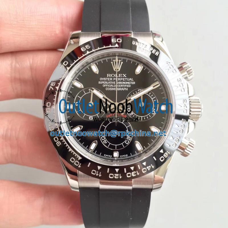 Replica Rolex Daytona Cosmograph 116519LN AR Stainless Steel 904L Black Dial Swiss 4130 Run 6@SEC