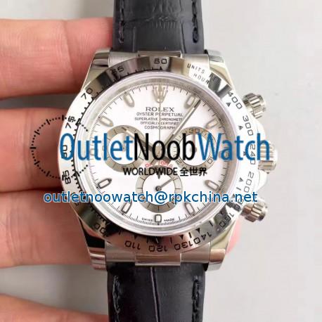 Replica Rolex Daytona Cosmograph 116520 JH Stainless Steel White Dial Swiss 4130 Run 6@SEC