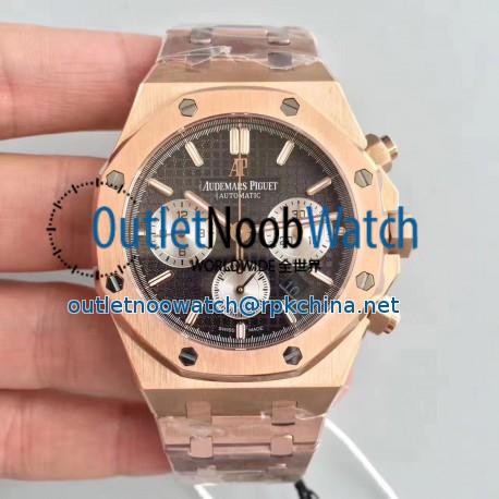 Replica Audemars Piguet Royal Oak Chronograph 26331 JH Rose Gold Black Dial Swiss 7750