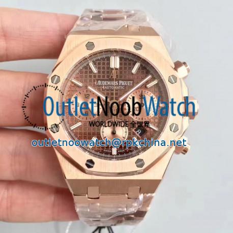 Replica Audemars Piguet Royal Oak Chronograph 26331 JH Rose Gold Chocolate Dial Swiss 7750