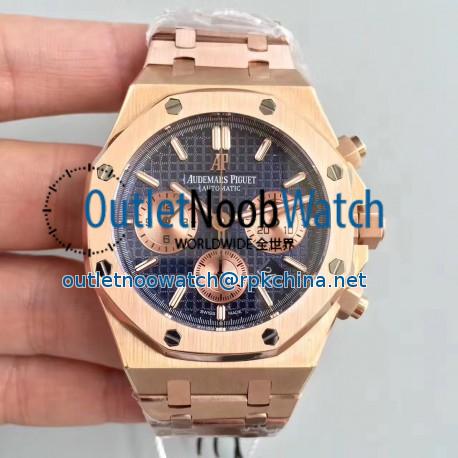 Replica Audemars Piguet Royal Oak Chronograph 26331 JH Rose Gold Blue Dial Swiss 7750