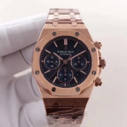 Replica Audemars Piguet Royal Oak Chronograph 26331 JH Rose Gold Blue Dial Swiss 7750